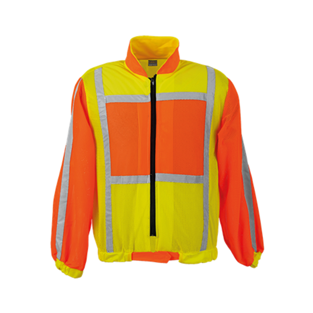 Lime & Orange Reflective Jacket with sleeve